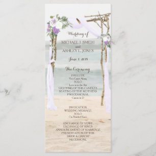 Beach Arbor Lavender Wedding Programme