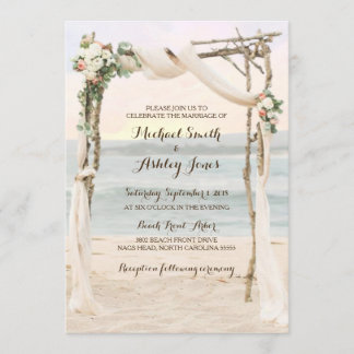 Beach Arbor Sunset Hochzeitseinladung Einladung