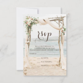 Beach Arbor Wedding RSVP Karte