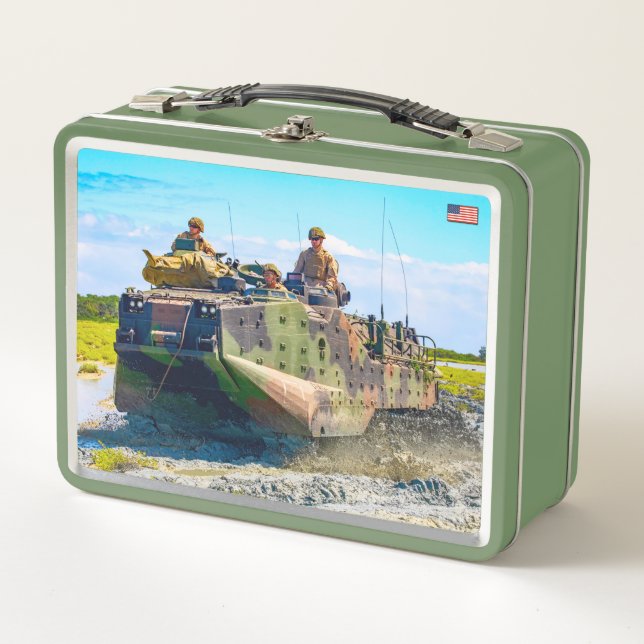BEACH ARMOR - Angriff Amphibienfahrzeug Metall Brotdose (Vorderseite)