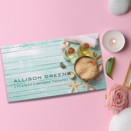 Beach Aromatherapy Massage Therapeut WELLNESS-CENT Visitenkarte