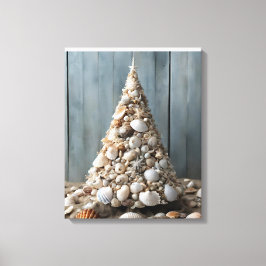 Beach Art Seashells Weihnachtsbaumdekor an der Küs Leinwanddruck