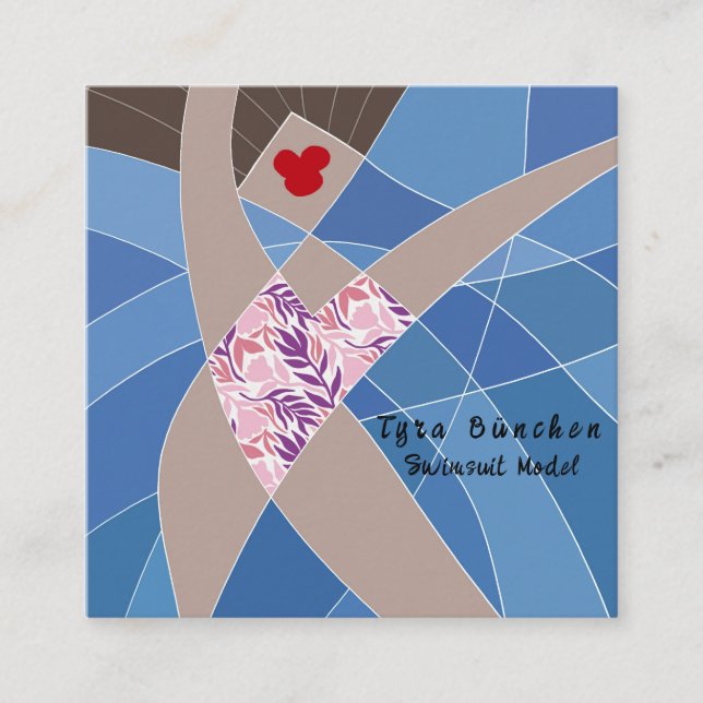 Beach Babe Carte de visite modèle maillot de bain (Devant)