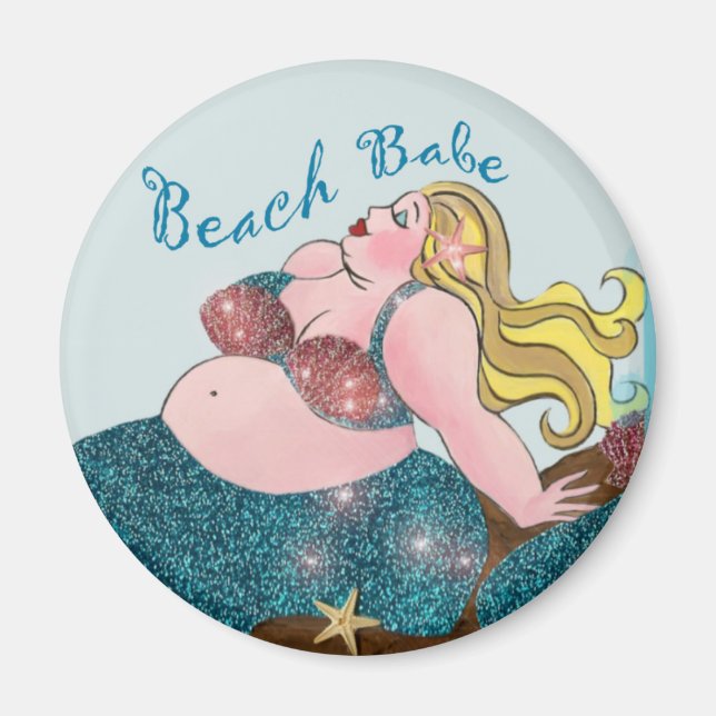 Beach Babe Mermaid Magnete Magnet (Vorne)