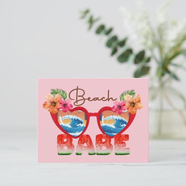 Beach Babe Postcard Postkarte (Stehend Vorderseite)