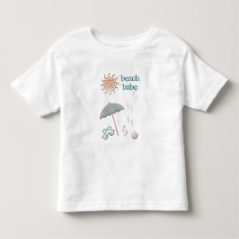 Beach Babe-Regenschirm, Ball, Fußabdrücke in Sand Kleinkind T-shirt