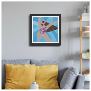 Beach Babe Swimsuit Model Fashion Illustration Fotodruck