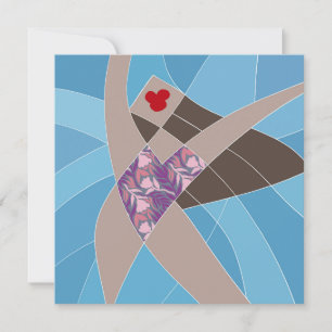 Beach Babe Swimsuit Model Fashion Illustration Karte