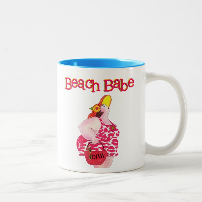 "Beach Babe" Zweifarbige Tasse (Rechts)