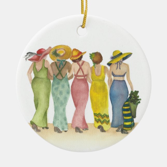 Beach Babes Keramik Ornament (Vorne)