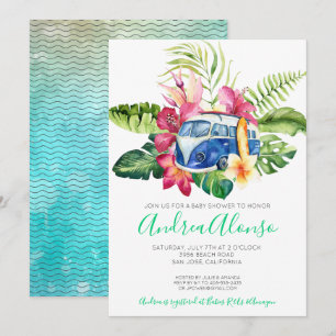 Beach Baby Boy Tropical Baby Dusche Einladung