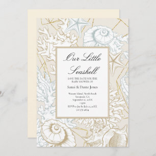Beach Baby Dusche Seashell Nautical Ocean Save The Date