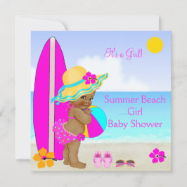 Beach Baby Duwer Girl Pink Aquamarin Blue Ethnic Einladung