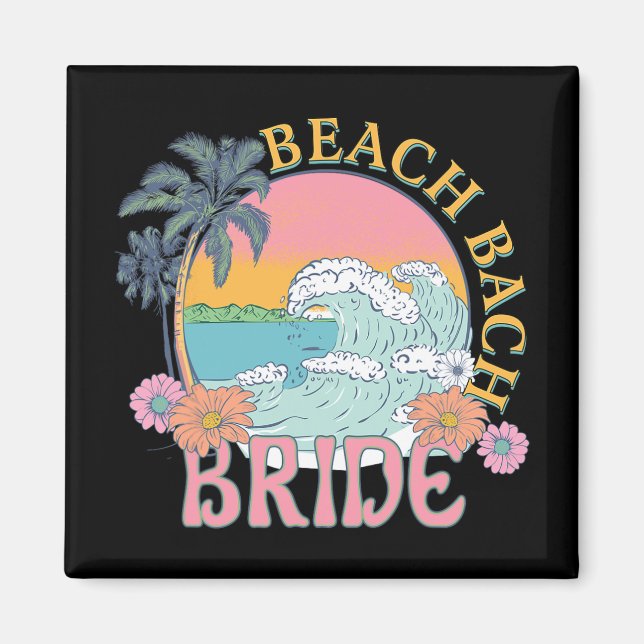 Beach Bach Bride Bridesmaid Retro Summer Bachelore Magnet (Vorne)
