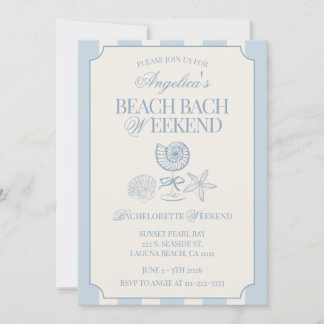 Beach Bach Weekend Bachelorette Itinerary and  Einladung