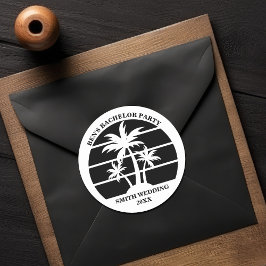 Beach Bachelor Party Island Wedding Personalisiert Runder Aufkleber