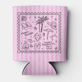 Beach Bachelorette Can Cooler - Retro Streifen Dosenkühler