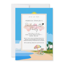 'Beach Bachelorette' Invitation à la fête des poul