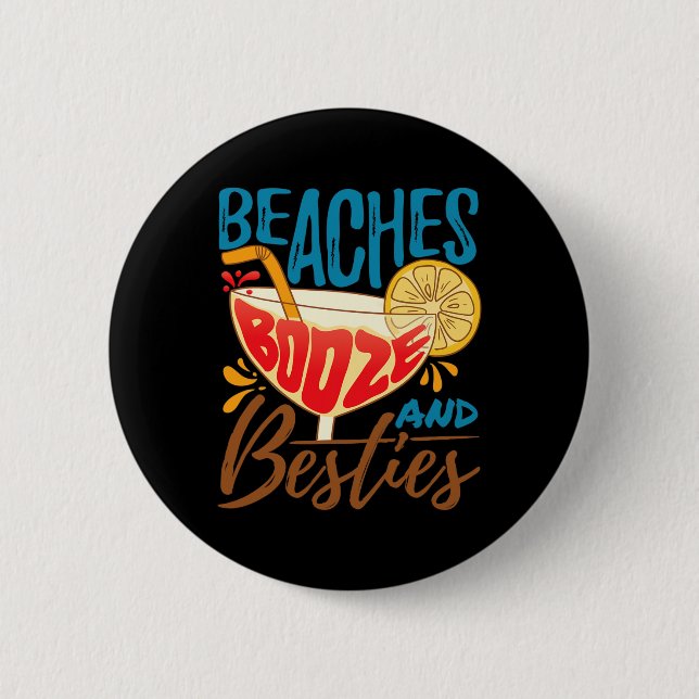 Beach Bachelorette Island Party - Strände verstärk Button (Vorderseite)