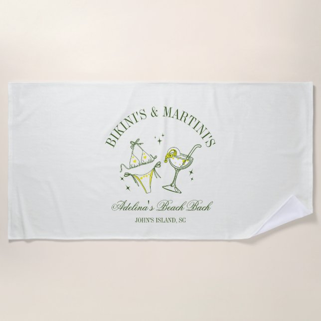 Beach Bachelorette Party Favor Social Club Strandtuch (Vorderseite)