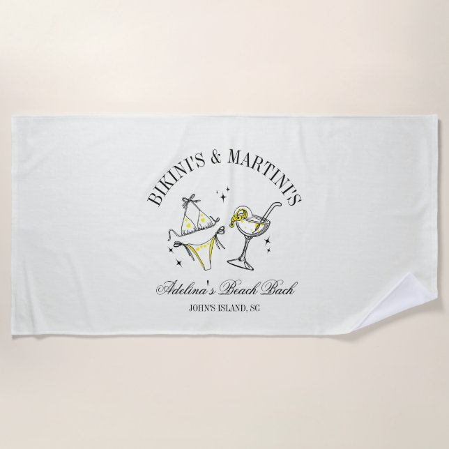 Beach Bachelorette Party Favor Social Club Strandtuch (Vorderseite)