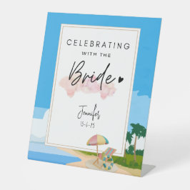 Beach Bachelorette | Party für Hühner Sockelschild