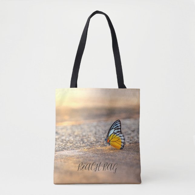 BEACH BAG - Schmetterling auf Sand Tasche (Vorderseite)