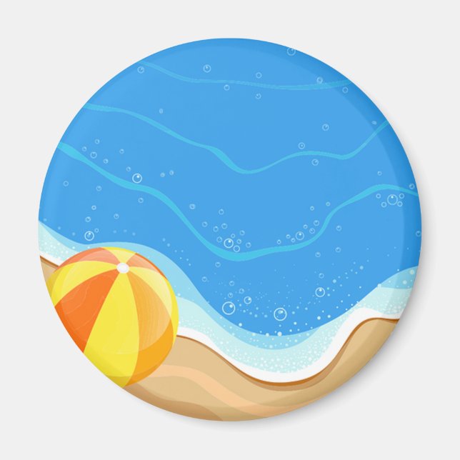Beach-Ball am Strand Magnet (Vorne)