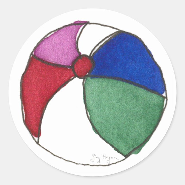 Beach-Ball-Aufkleber Runder Aufkleber (Vorderseite)