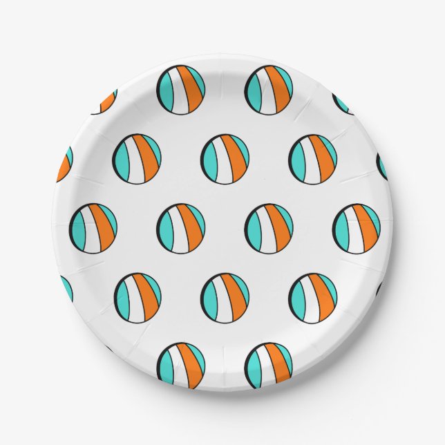 Beach Ball Birthday Pappteller (Vorderseite)
