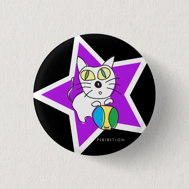 Beach Ball Kitty Button (Vorderseite)