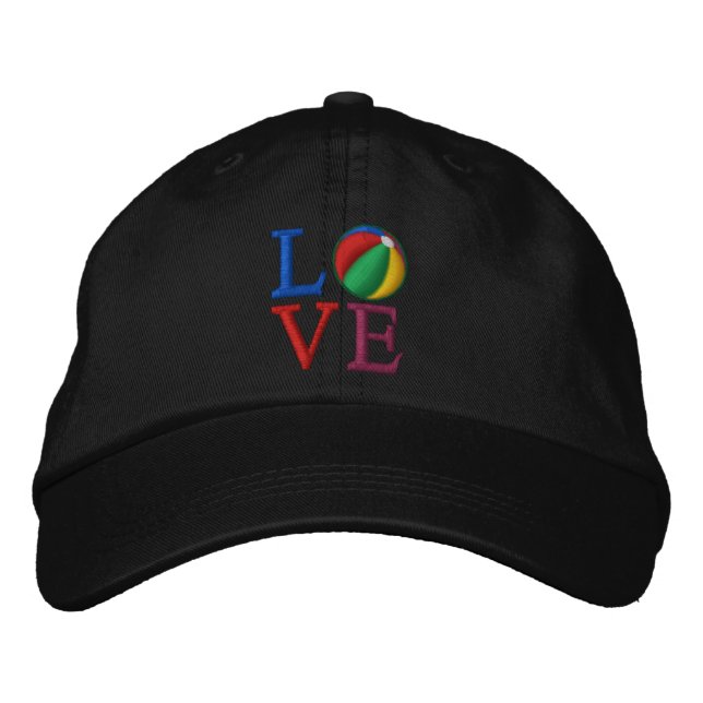 Beach Ball LIEBE Bestickte Kappe (Vorderseite)