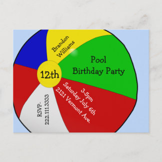Beach Ball Party Einladung Post Card