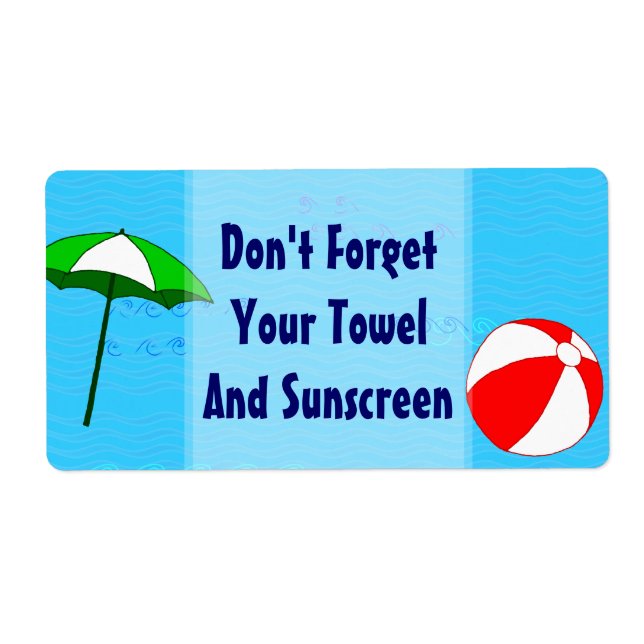 Beach Ball Pool Parapluie Custom Étiquette Grand (Devant)