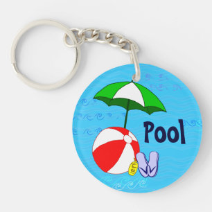 Beach Ball Pool Parapluie Porte - clé personnalisé