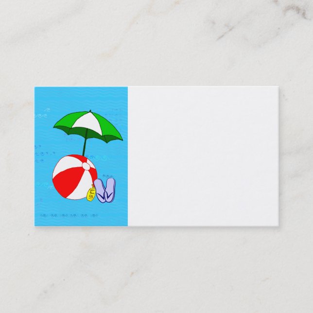 Beach Ball Pool Umbreit Business Card Vorlage Visitenkarte (Vorderseite)