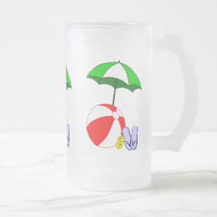 Beach Ball Pool Umbrella Mattierte Tasse