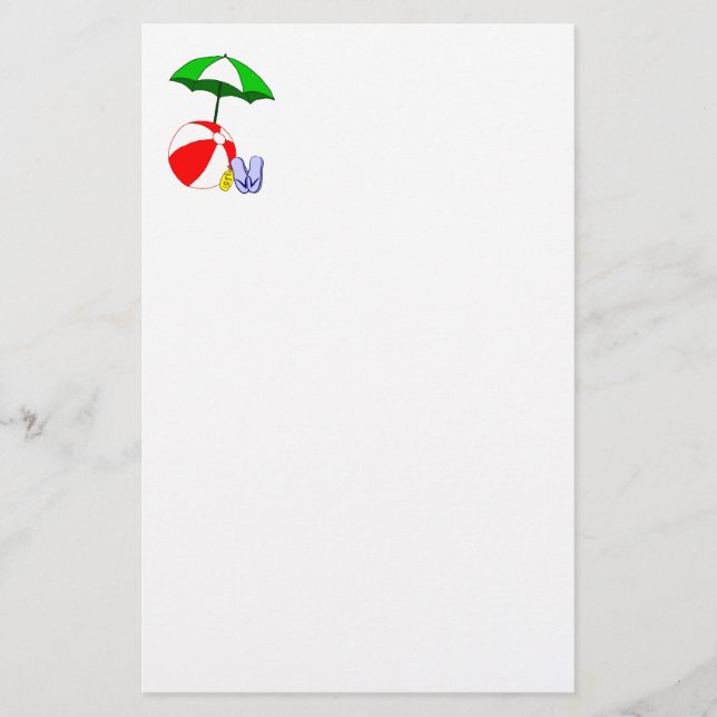 Beach Ball Pool Vorlage Briefpapier (Vorderseite)
