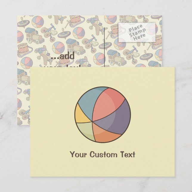 Beach Ball Postkarte (Vorne/Hinten)