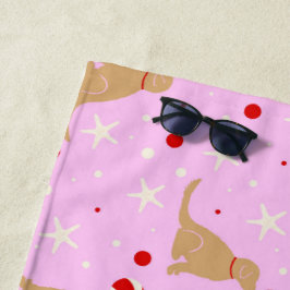 Beach Ball Pup Cotton Candy Pink Beach Blanka Strandtuch