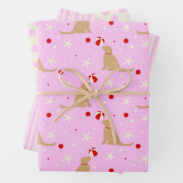 Beach Ball Pups Cotton Candy Cotton Pink Geschenkp Geschenkpapier Set