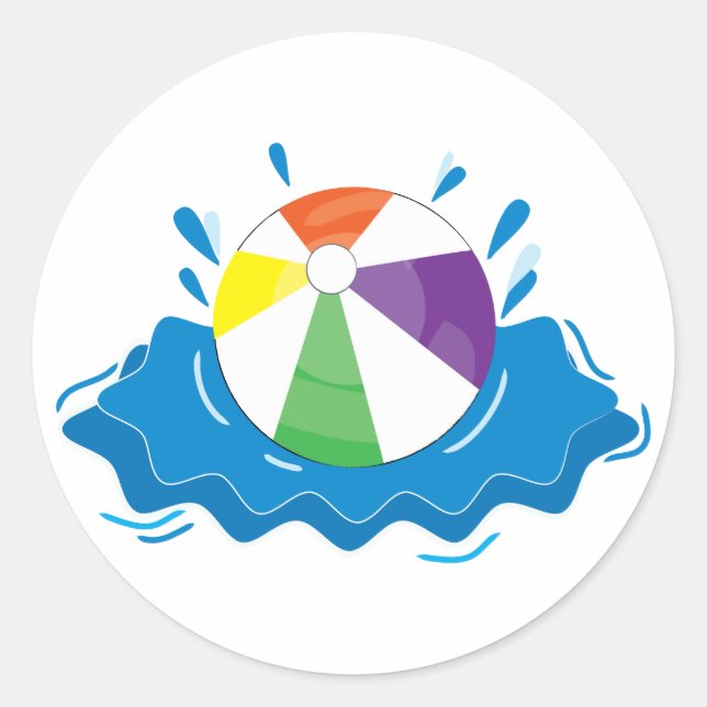 Beach Ball Runder Aufkleber (Vorderseite)