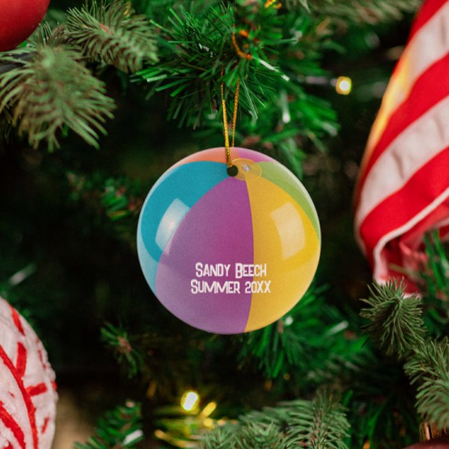 Beach Ball Urlaub Personalisiert Ornament Aus Metall (Von Creator hochgeladen)