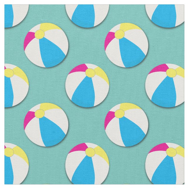 Beach Balls Niedlich Summer Pool Stoff (Nahaufnahme)