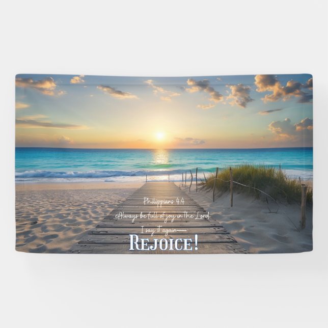 Beach Banner mit den Philippinen 4:4 REJOICE! (Horizontal)