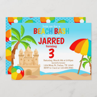 Beach Bash Geburtstagsparty Einladung