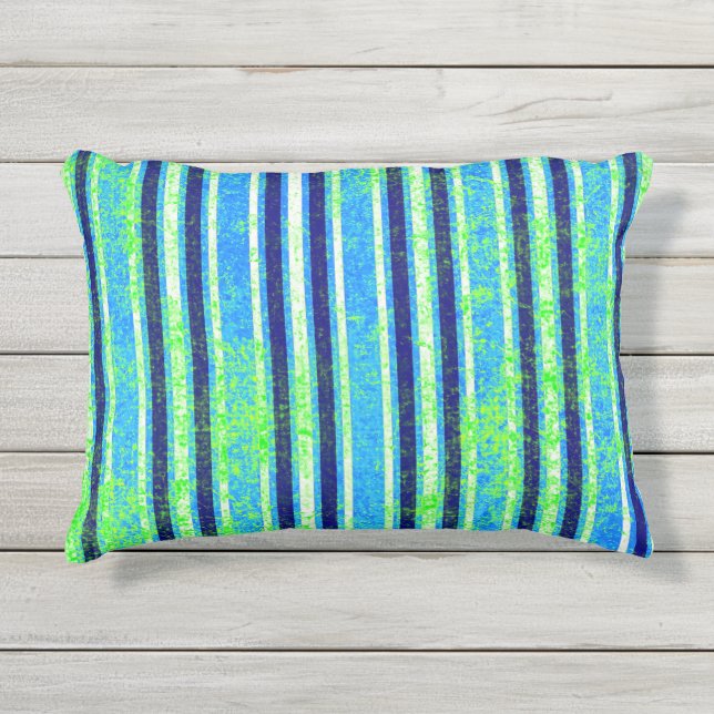 Beach Batik Stripes Kissen Für Draußen (Vorderseite)