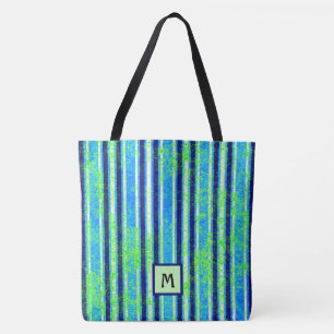 Beach Batik Stripes Monogram Tote Bag Tasche
