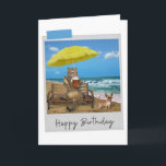 Beach Beer Cat Funny Birthday Card Karte<br><div class="desc">Mit diesem skurrilen und lustigen Katzendesign den Geburtstag eines jeden Katzenliebhabers stärken!</div>