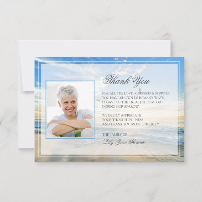 Beach Beerdigung Danke Karte | Memorial Card (Vorderseite)